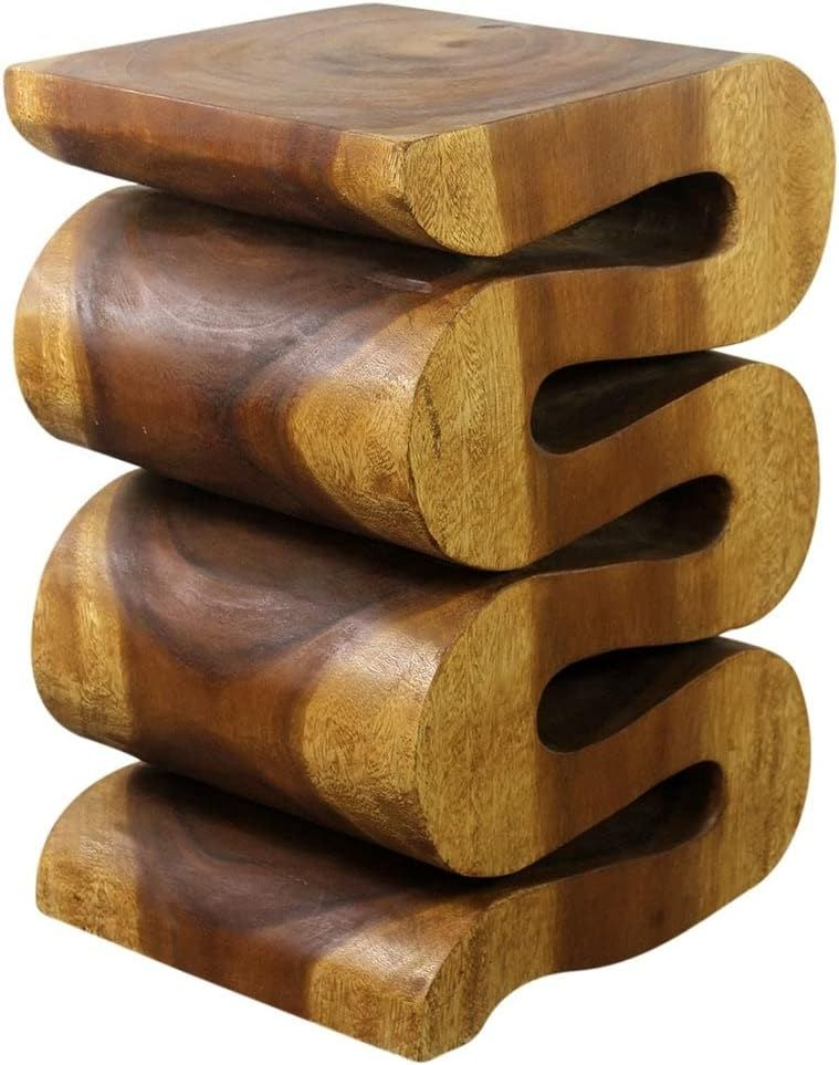 Haussmann® Wood Wave Verve Accent Snake Table 12 x14 x 20 in H Oak Oil