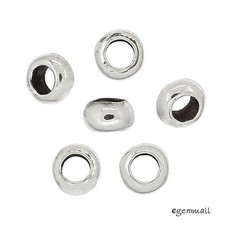 20 Oxidized Sterling Silver Rondelle Spacer Beads 4mm Hole 2mm 99463
