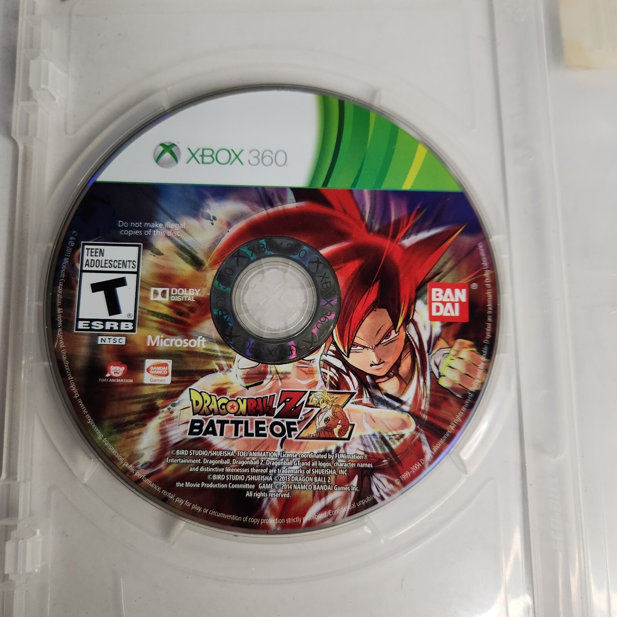 Dragon Ball Z: Battle of Z (Microsoft Xbox 360, 2014) Disc
