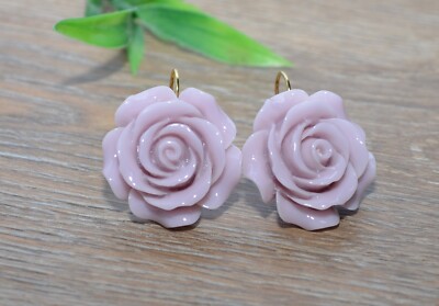 BLÜTEN Ohrhänger XL Blüte Blume Ohrringe Rose silber gold Brisur