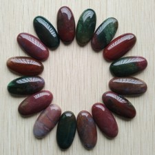 15x30mm 20pcs Natural India Agate Stone Oval Cab Cabochons Jewelry Beads No Hole