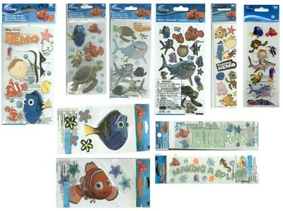 DISNEY Finding Nemo Reef Dory Crush Squirt Bruce Splash Metallic PICK Stickers