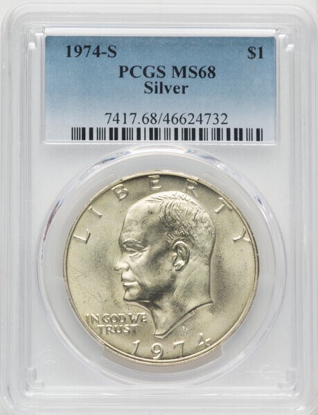 せ*ち様 アメリカ　銀貨 1974-S アイゼンハワー　シルバーダラー PCGS 1974-S $1 Silver MS68 PCGS Ike Eisenhower Dollar Silver | eBay
