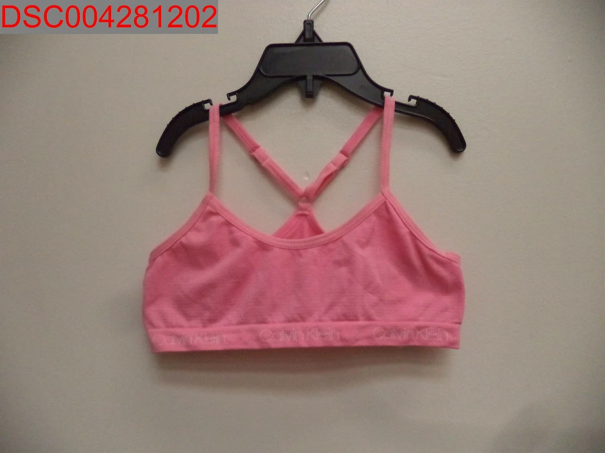 NWT - Calvin Klein Girls Pink Sports Bra, Size M (7-8), 046094746455