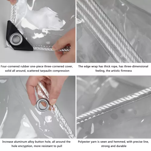 Abdeckplane Transparente mit Ösen Fensterplane Durchsichtige Plane 500g/m² - Bild 7 von 20