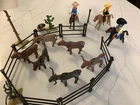 Vintage Playmobil Classic Western Ranch Lot Steer -cattle Fence &Caboys