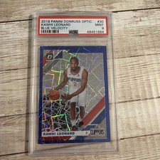 Kawhi Leonard PSA 9 Mint 2019 Panini Donruss Optic #30 Blue Velocity Clippers