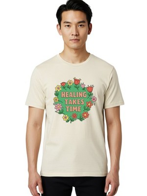 Healing-Takes-Time-3 Mens Graphic Tee, 100% Cotton, Casual Summer Wear