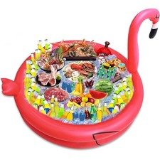 Enfriador Flamenco Inflable 130+ Latas Gran Capacidad, Rosa