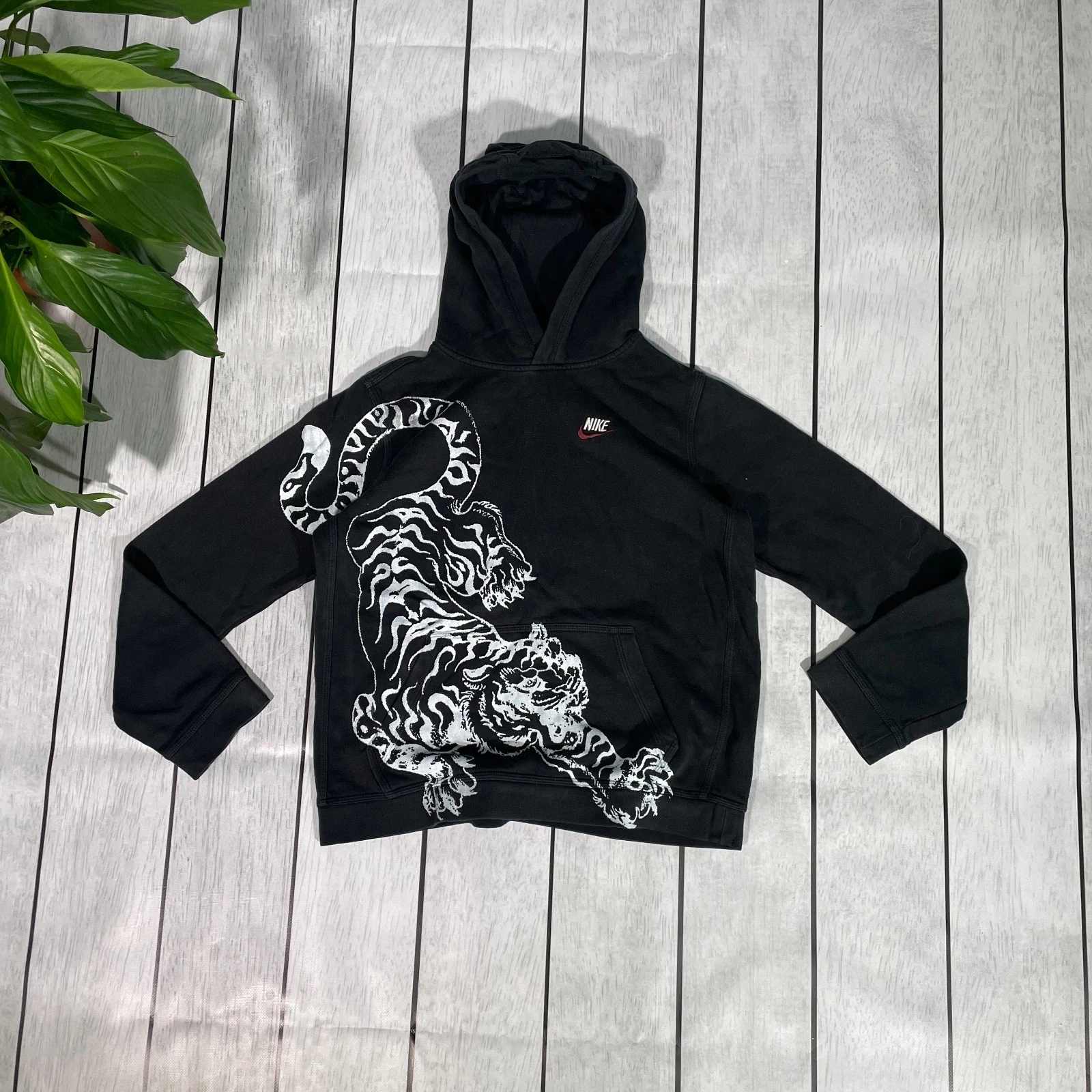Custom Nike JUNIOR Hoodie Tiger sz XL streetwear art grunge opium y2k