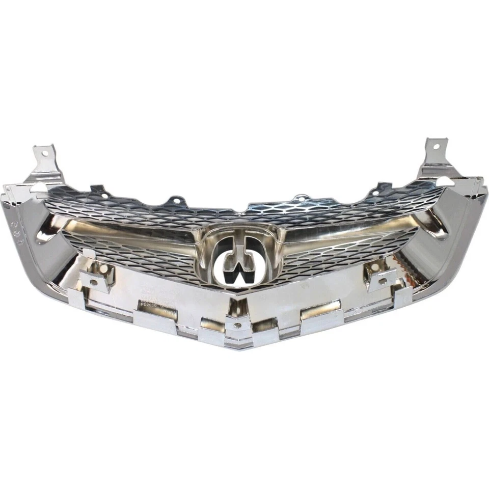 New Grille For 2002-2003 Fits Acura TL Chrome Shell with Black Insert Plastic - Image 3 of 4