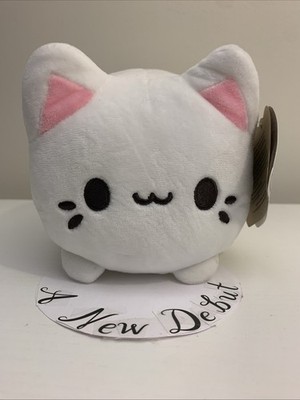 Aurora - Small White Tasty Peach - 7'' Custard Meowchi - Stuffed Animal
