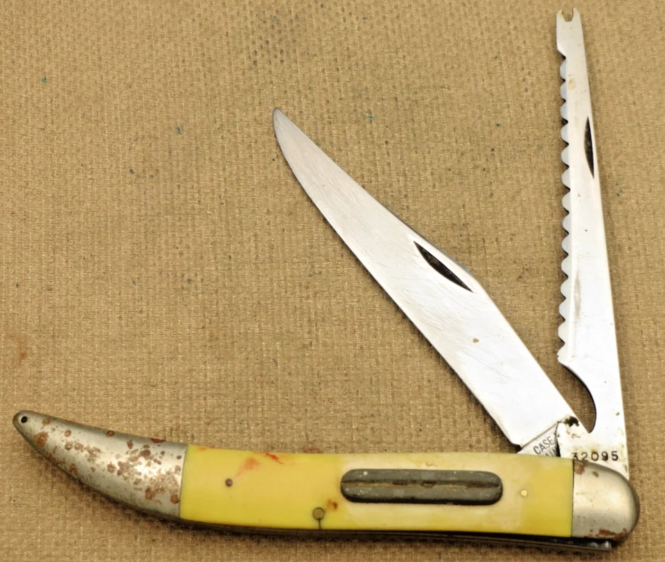 Cuchillo de pesca Case XX USA 32095 FS años 70 - usado sólido - excelente cuchillo para llevar Foto 2 de 4