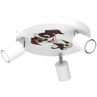 Kinderzimmerlampe Deckenleuchte Weiß Ø 30Cm Schwenkbar 3X GU10 Metall Strahler