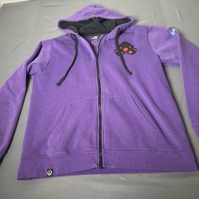 Overwatch Ultimate Widowmaker Mens Size XL Zip-Up Hoodie Purple Gamer Gaming