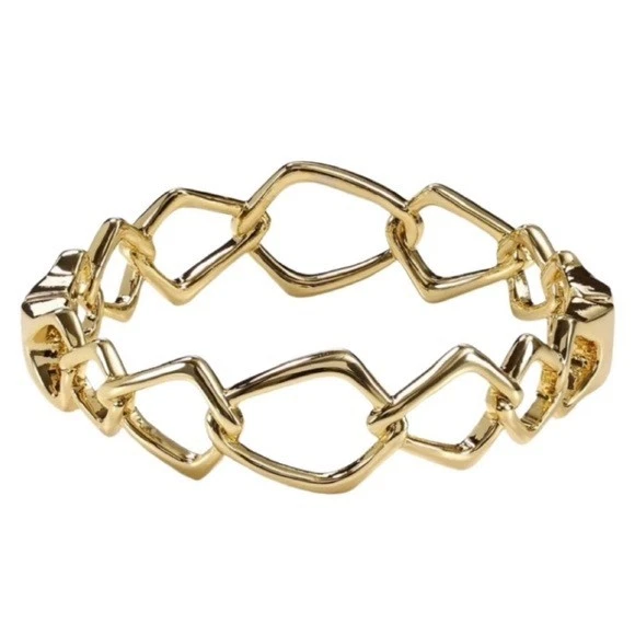 Alexis Bittar ~ Miss Havisham Goldtone Linked Hinge Bangle, Excellent - Image 2 of 4