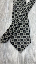 Bergamo New York Tie - Extra Long - Necktie 63” x 4” Geometric Black And Gold