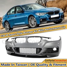 M Sport Front Bumper PDC For BMW 12-18 3 Series F30 F31 Performance Style Lip