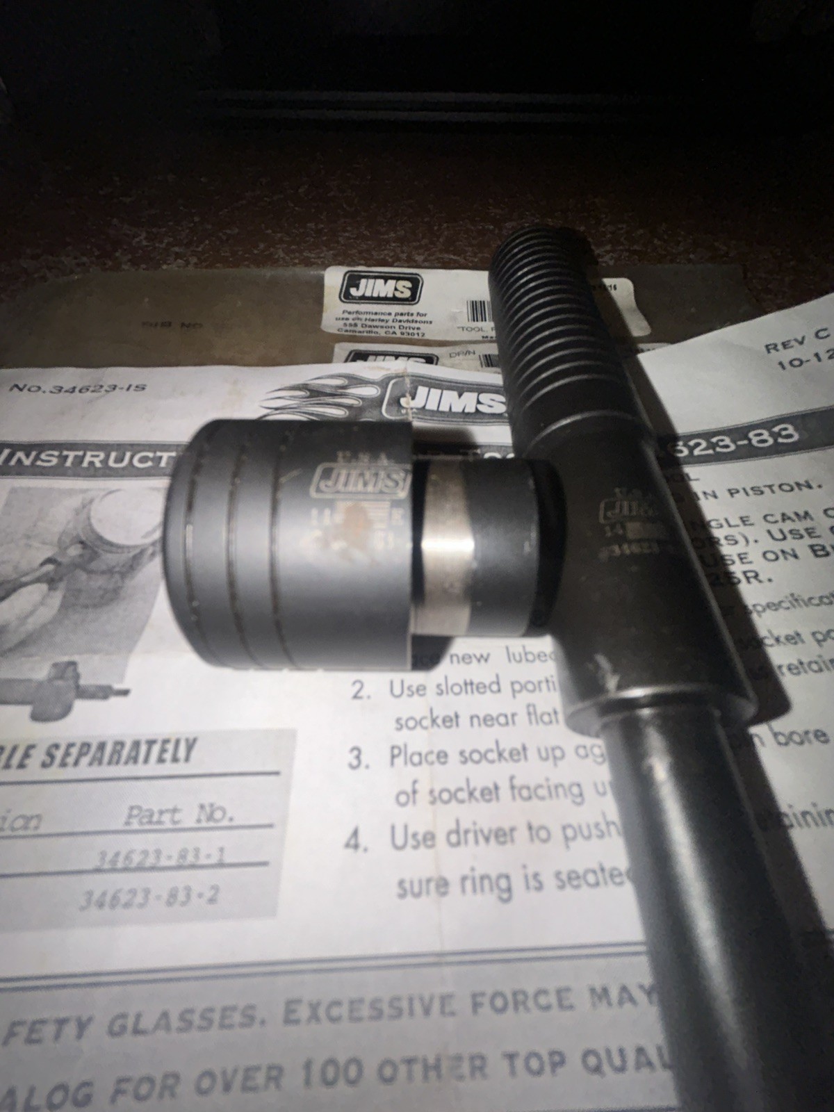 Jim's Machining Piston Pin Tool 34623-83 Used