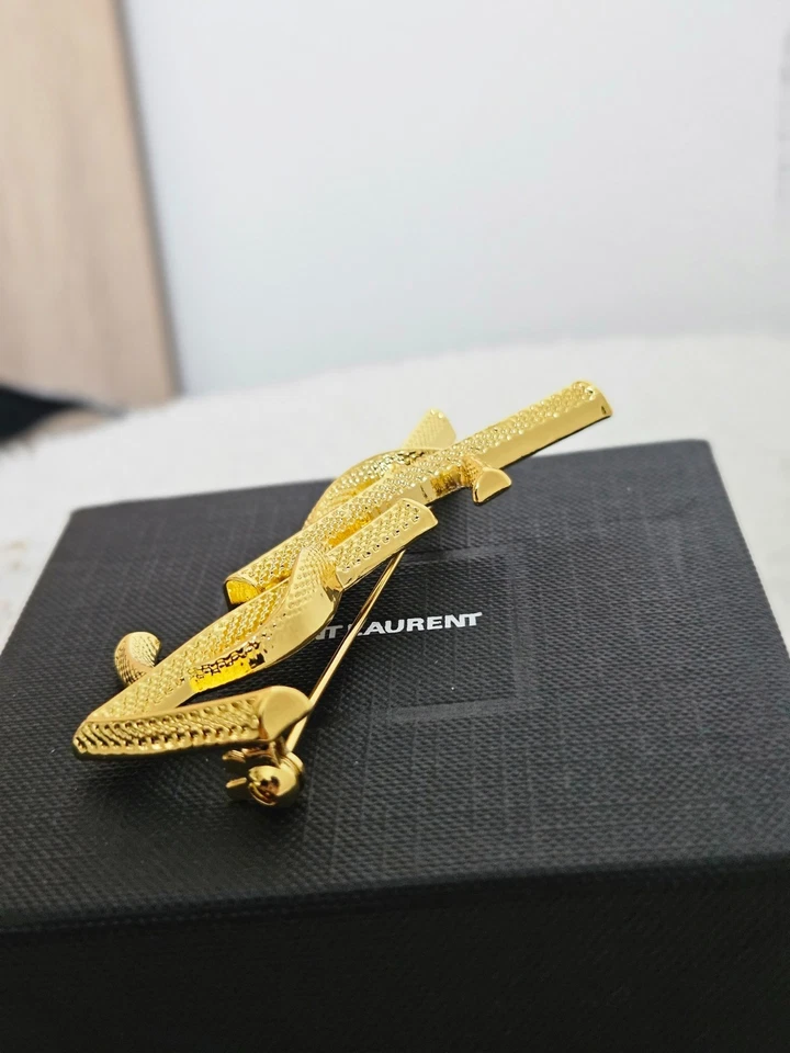 Brosche YSL Gold yves saint laurent Brosche wie neue mit Box - Bild 4 von 4