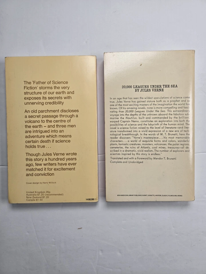 20,000 Leagues Under The Sea And Journey Centre Of The Earth Jules Verne PB VTG Foto 2 de 4
