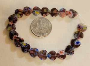 L948 8mm millefiore glass heart beads. will combine to save on shipping 
