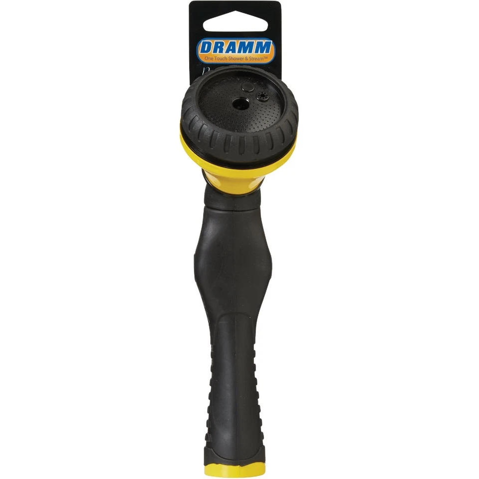 Boquilla multipatrón Dramm One Touch de alta resistencia para ducha y corriente de metal, amarilla Foto 2 de 2
