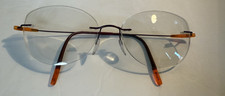 Silhouette Rimless Eyeglasses FRAMES ONLY 5500 BE 4040 55 17 Purple Orange Case