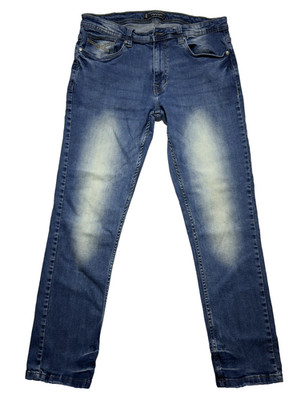 Abstract One Jeans Mens 32x30 Blue Denim Studded Back Pockets Streetwear