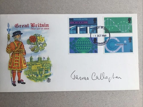 1969 Stuart Post Office Technology FDC Sig Former PM JAMES CALLAGHAN