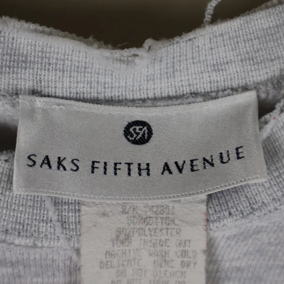 Vintage 90s Saks Fifth Avenue Luxury Department Store Sweatshirt Gray XL 25.5x25 - Image 3 of 4