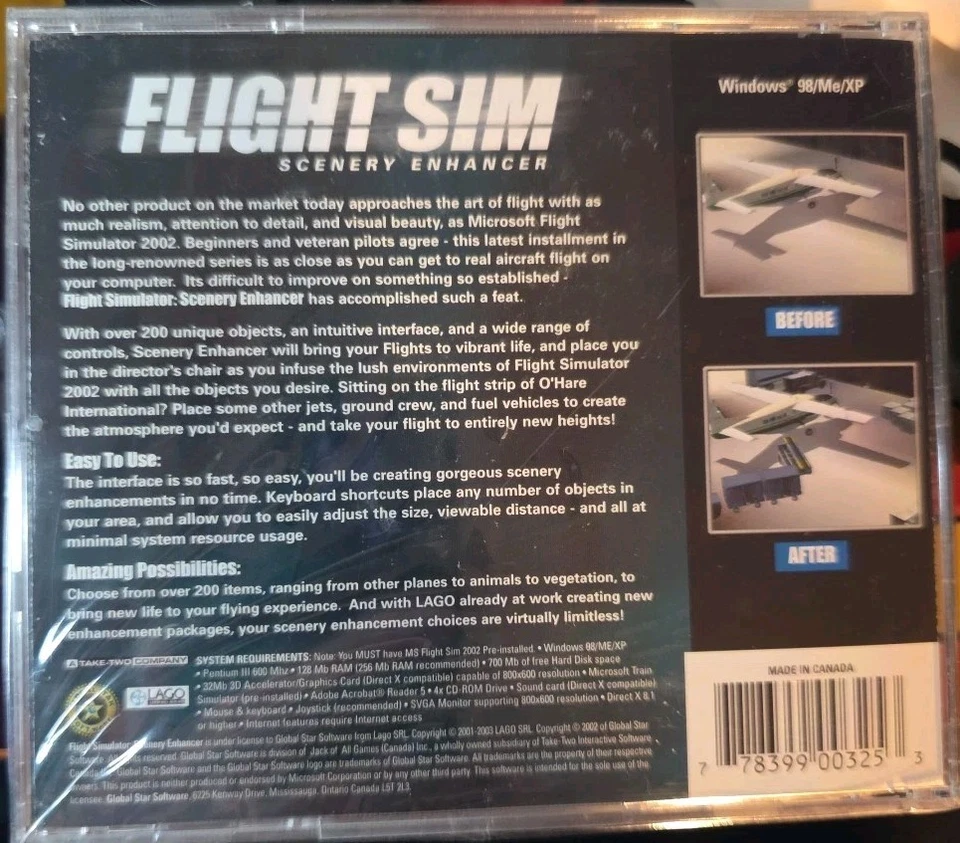 Microsoft Flight Sim Scenery Enhancer - PC (E-Everyone) Windows 98/Me/XP Sealed - Image 2 of 2