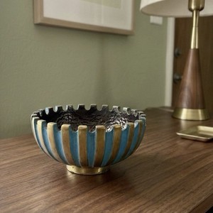 ✨ RARE 1950s MAURICE ASCALON FOR PAL-BELL ENAMELED CAST BRONZE BOWL ✨