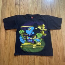 VINTAGE MICKEY UNLIMITED MICKEY MOUSE DONALD DUCK RUNNING RACE T Shirt Youth S