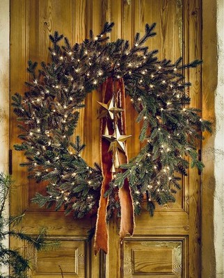 NEW Anthropologie x Terrain Stargazer Nature Effects lighted Wreath 28  & Remote