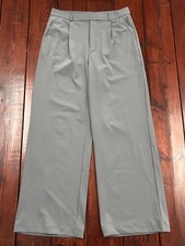 Halara Womens Size M High Waisted Pocket Straight Leg Work Pants Poly Stretch