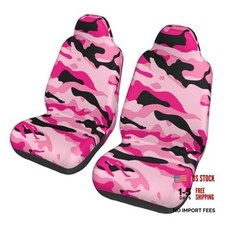Car Seat Covers 2pc Car Seat Covers Front Seats One Size Camouflage Camo Pink