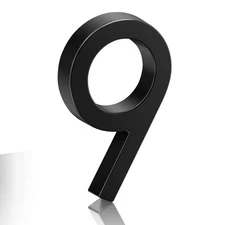 6" Floating Stainless Steel Address House Number, Modern Metal Anti-Rust Hous...