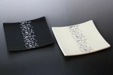 Small plate Echizen Urushi Japanese Lacquer ware Art deco Pair 15cm Japan