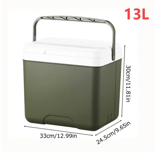 Green 6/13L Cool Box Large Portable Insulated Camping Travel Picnic Food Cooler - Picture 7 of 10