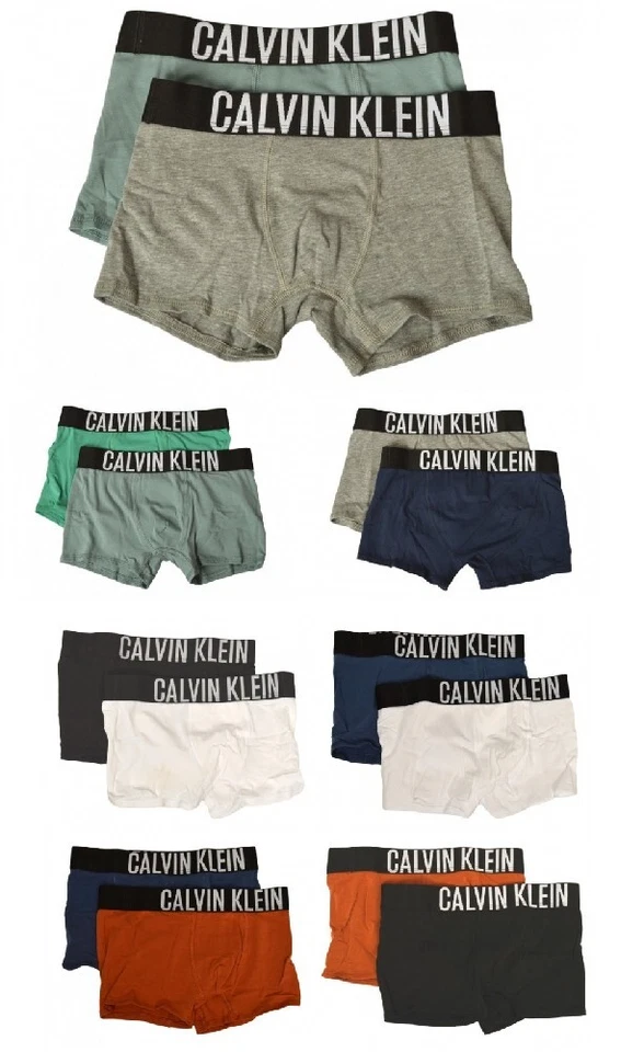 Boxer ragazzo CALVIN KLEIN bimbo maschio junior confezione 2 pezzi elastico a vi
