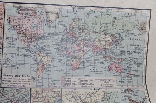 Old Map Of The WORLD WAR WK War In Europe Vintage - Picture 6 of 9
