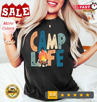 Camp Life Shirt, Happy Camping Shirt, Camping Fire Shirt, Camper Shirt, Natur...