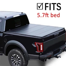 5.7/5.8FT Quad-Fold Truck Bed Tonneau Cover For 09-24 Dodge Ram 1500 W/o Ram Box