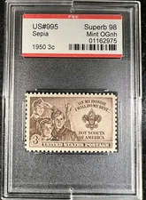 1950 Scott 995 3c Boy Scouts Issue MNH PSE Stamp Graded Superb 98