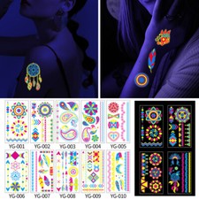 Waterproof Temporary Tattoos Glow In The Dark Luminous Kids Tattoo Stickers