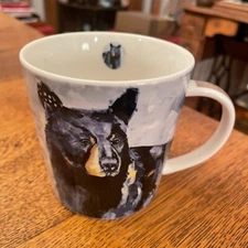 Abstract Black Bear Themed Coffee Cup Mug by PPD