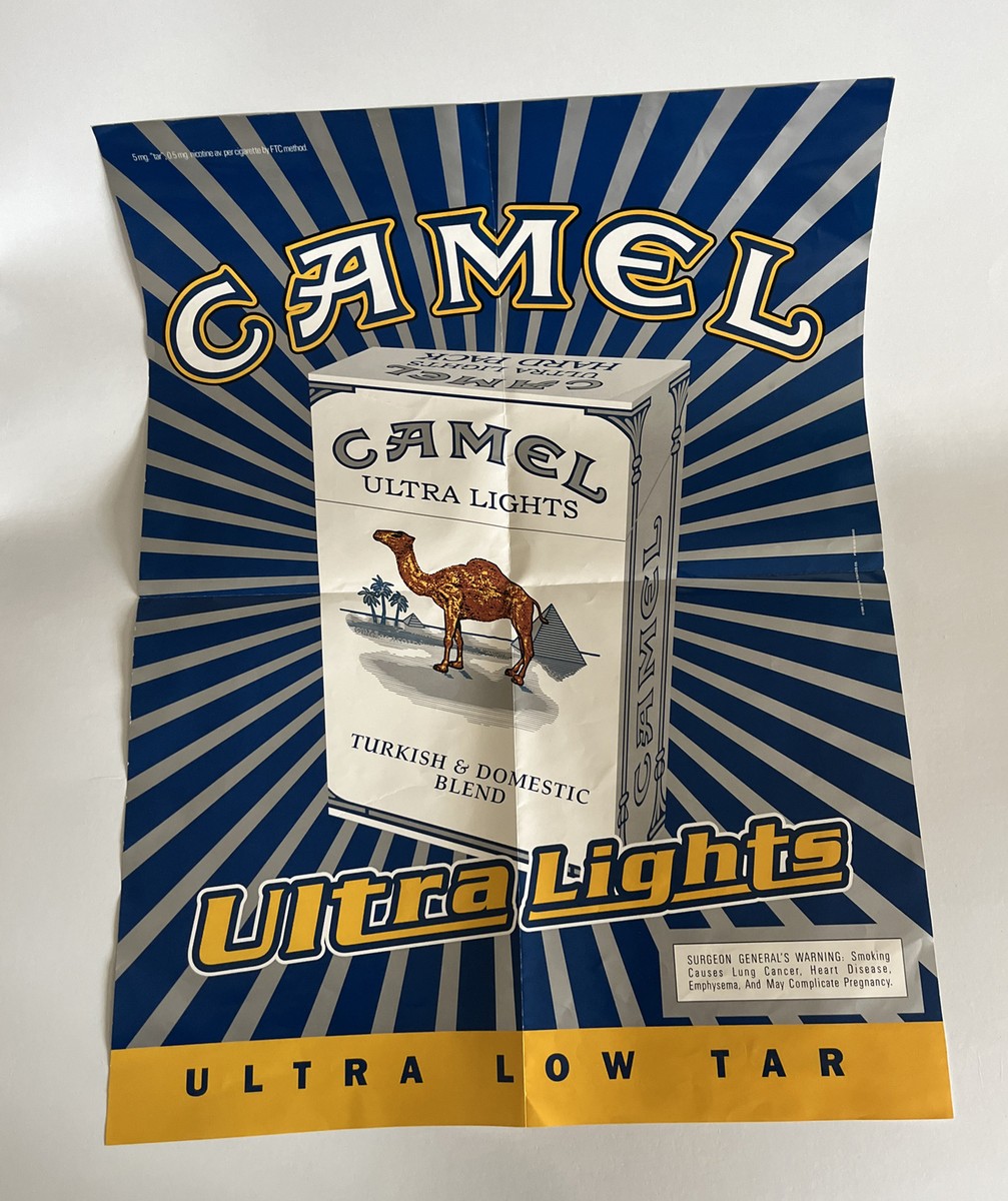 VINTAGE 1999 CAMEL ULTRA LIGHTS CIGARETTE'S PRINT AD PAGE 18”x24” MT