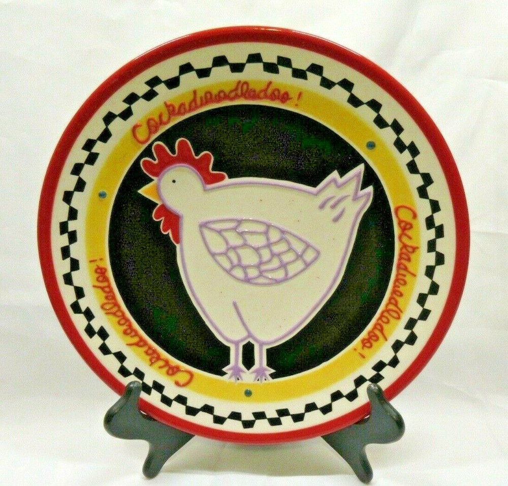 Southern Living Ravishing Rooster Embossed Chop Plate by Becky Denny  