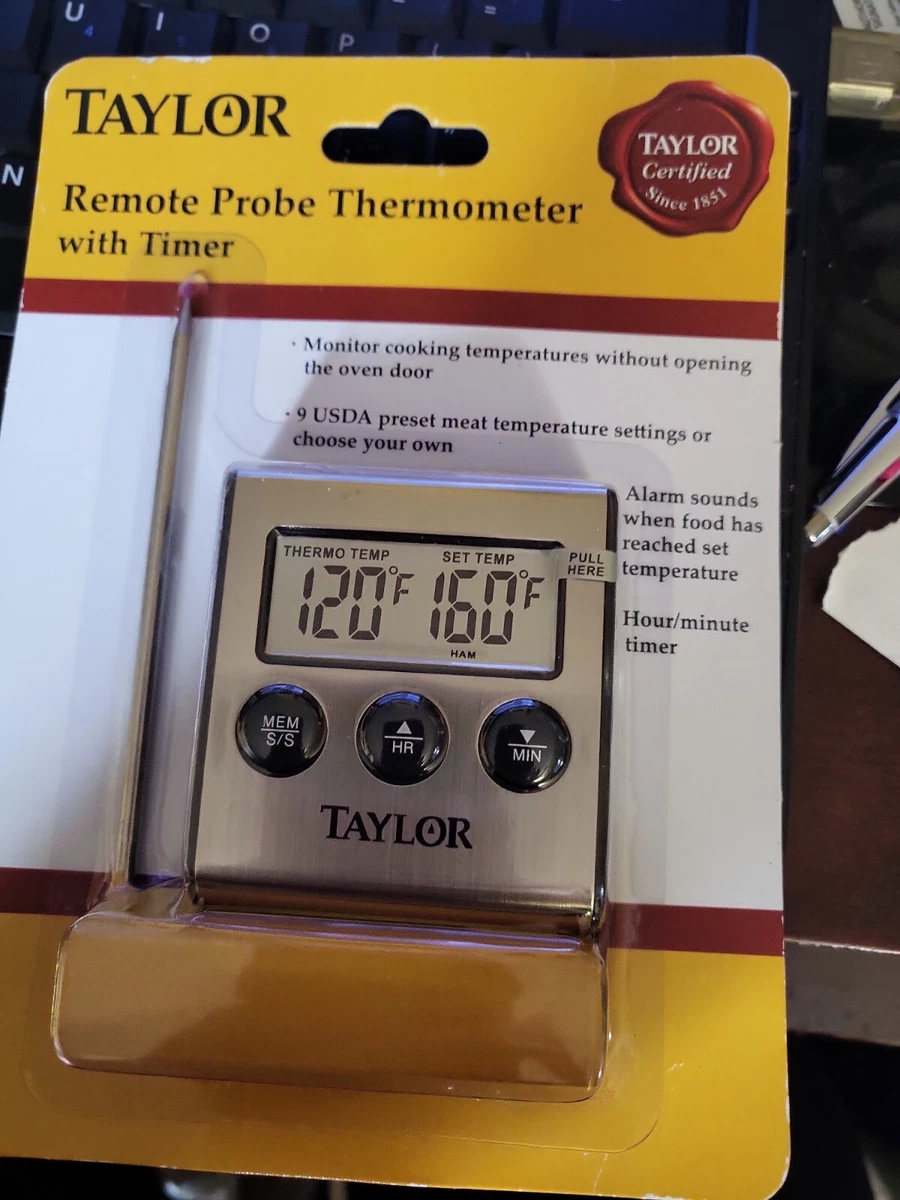 Taylor Digital Wired Probe Programmable Meat Thermometer with Timer